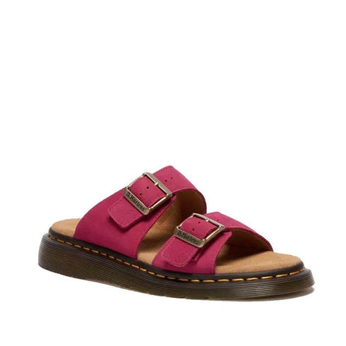 Dr Martens Josef Slide Sandal Milled Nubuck Fuschia Hot Pink